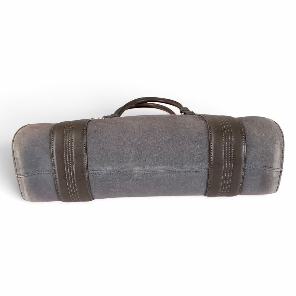 Loewe Amazona Grey Suede Leather Boston Bag Double Handle Vintage - Picture 7 of 15